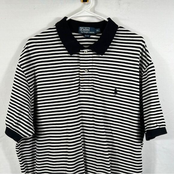 Mens Polo Ralph Lauren Black and White Striped Shirt 0648 - Picture 2 of 12